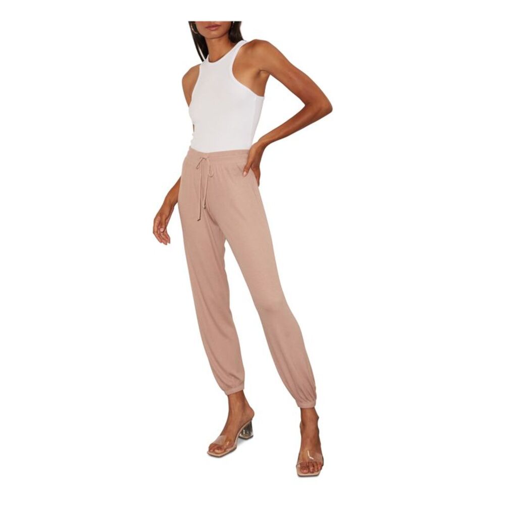 LNA CLOTHING Womens Beige Ribbed Fitted Ankle Cuffed Pants S